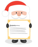 Santa holding a letter